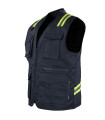 CHALECO GEOLOGO GABARDINA DUAL HI VIS CON CINTA DIA Y NOCHE