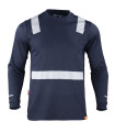 POLERA HIBRIDA C/REFLECTIVA  M/LARGA 60% ALG 40%