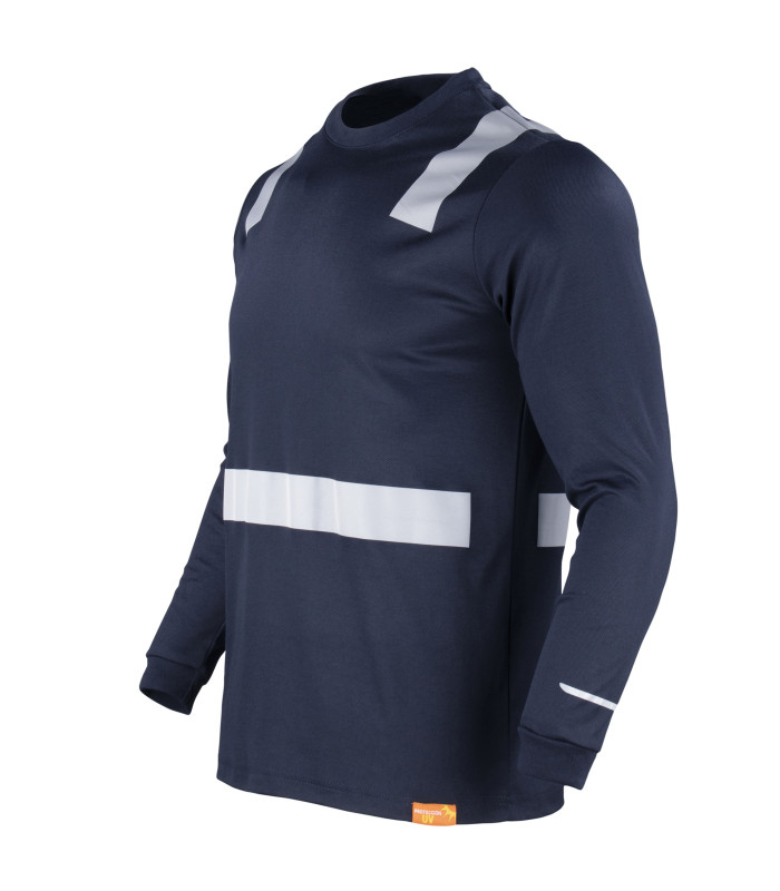 POLERA HIBRIDA C/REFLECTIVA  M/LARGA 60% ALG 40%