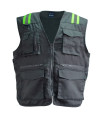 CHALECO GEOLOGO GABARDINA DUAL HI VIS CON CINTA DIA Y NOCHE